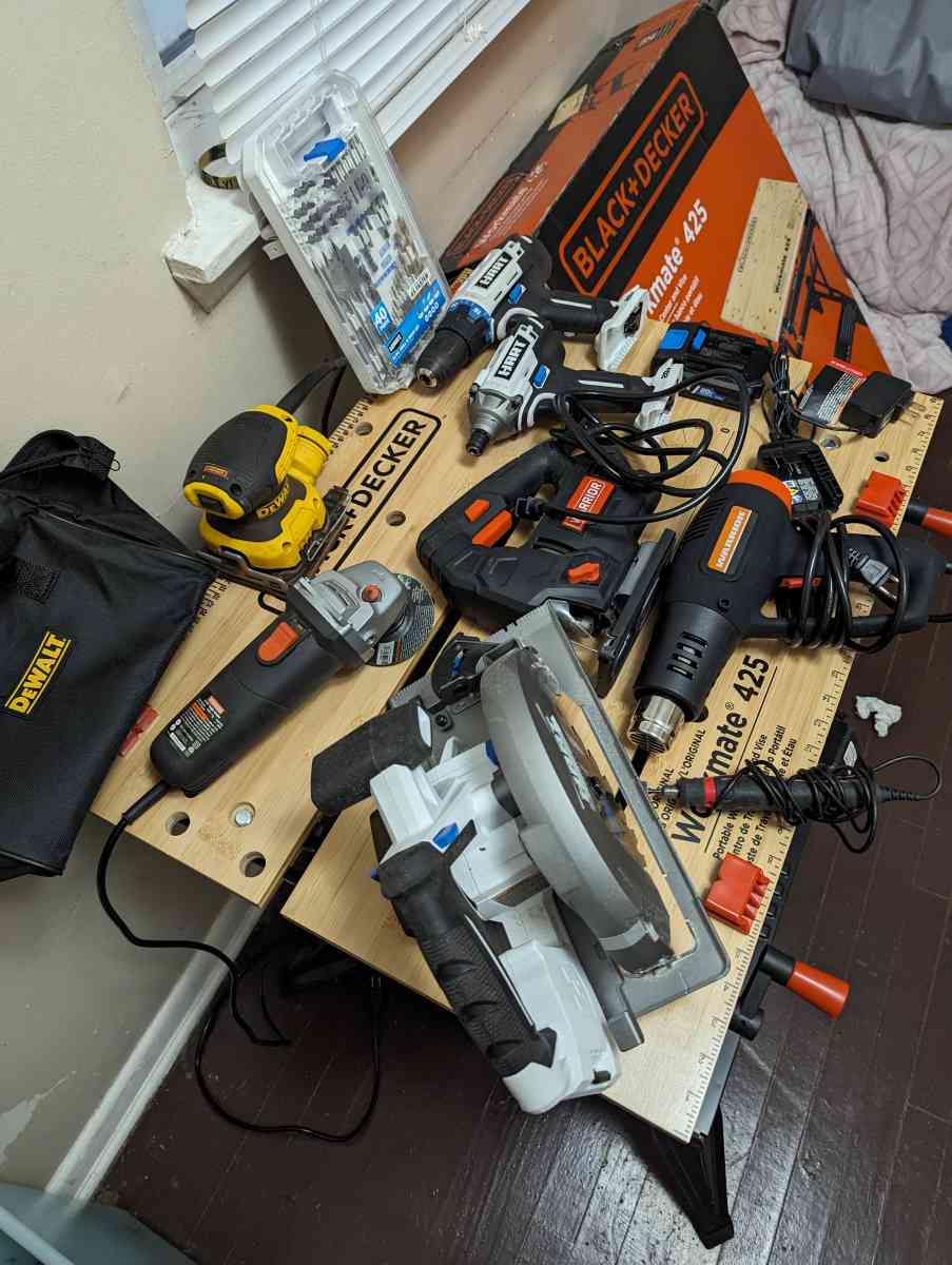 assortment of power tools