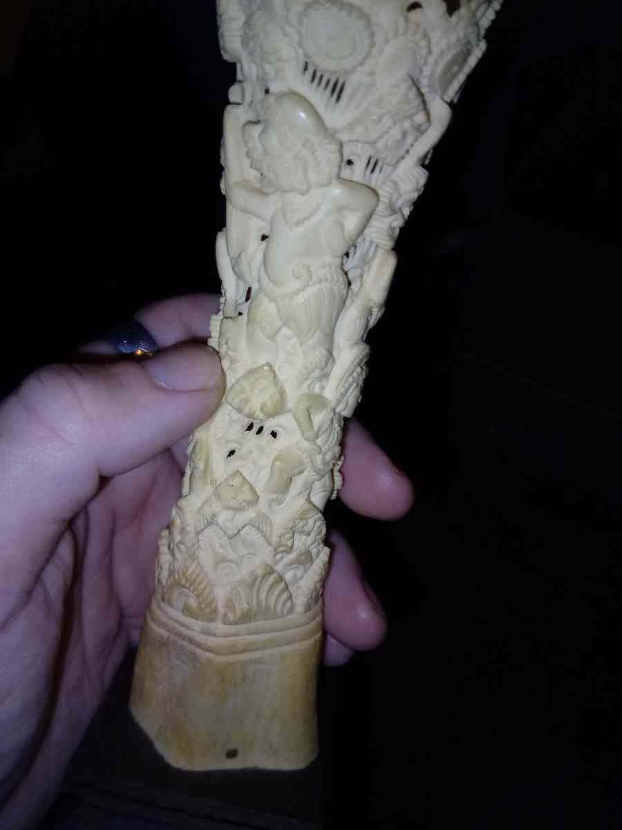 antique hand carved bone statue