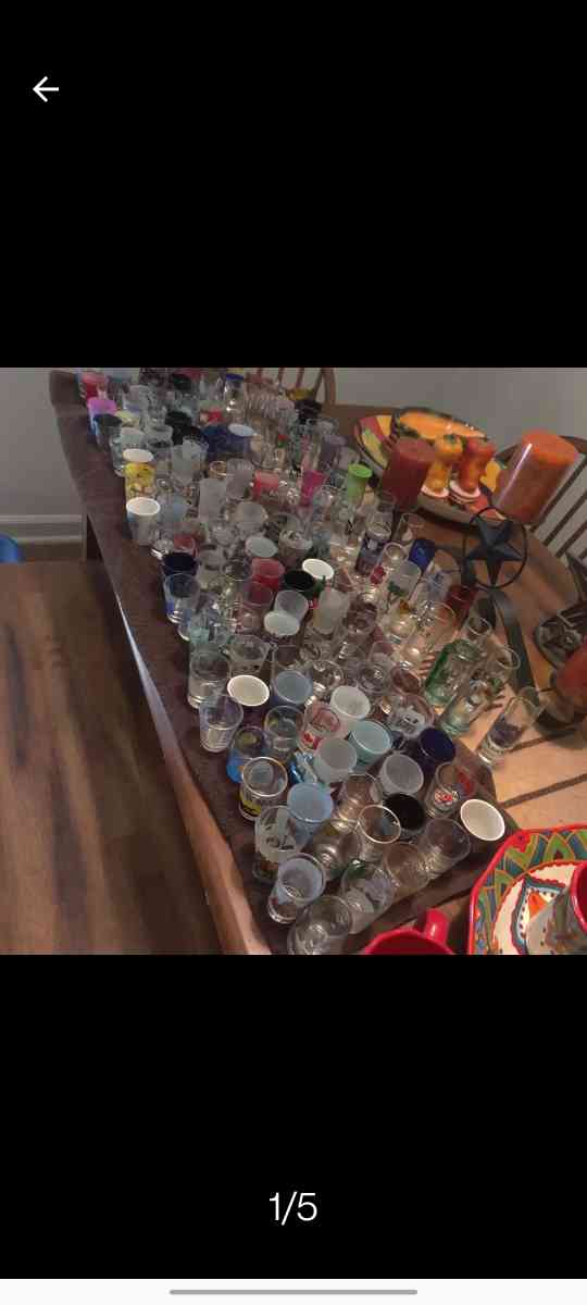 150 shot glasses collection various places