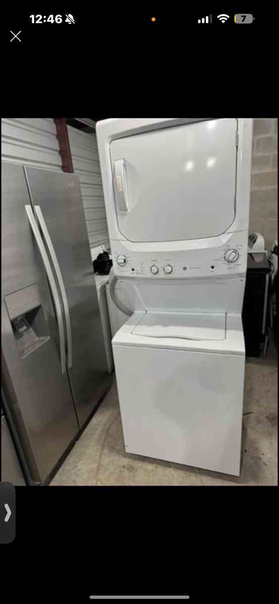 White GE laundry center Delivery Available