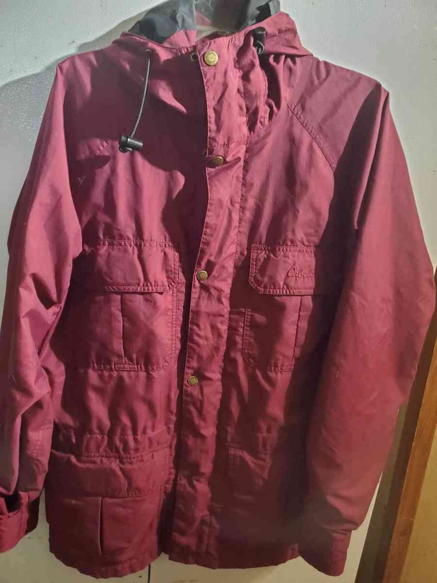 Cabelas size medium tall maroon Jacket full zipper
