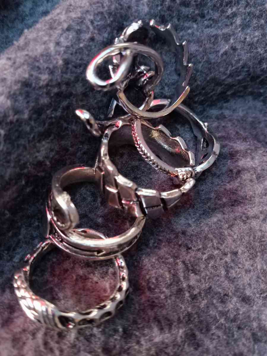 mens ring set silver costume