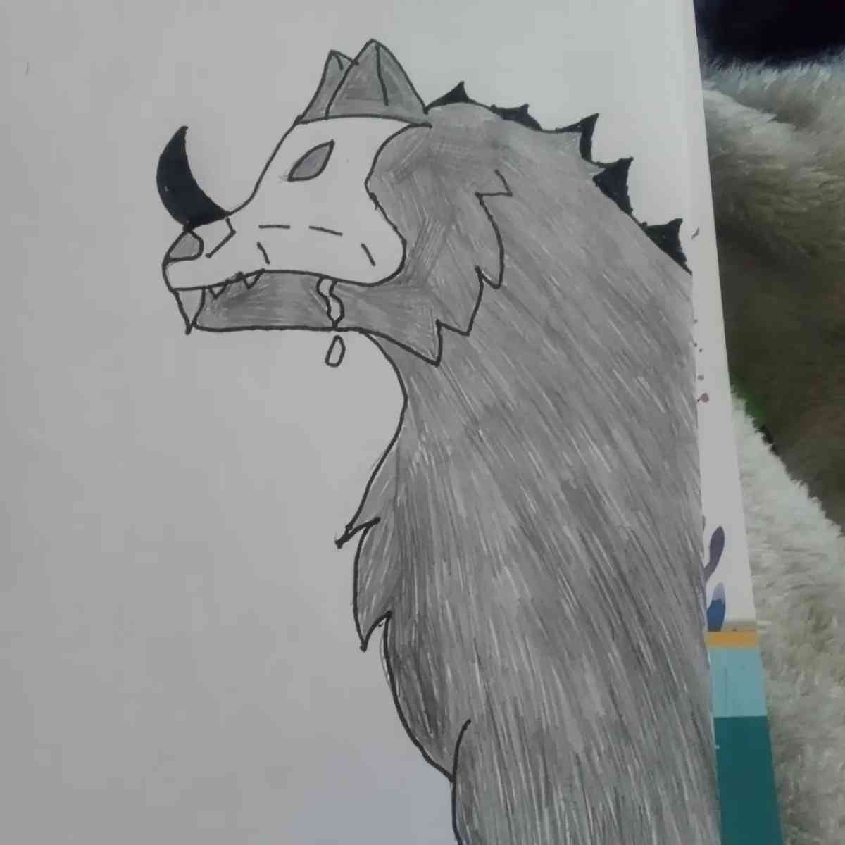 demon wolf sketch