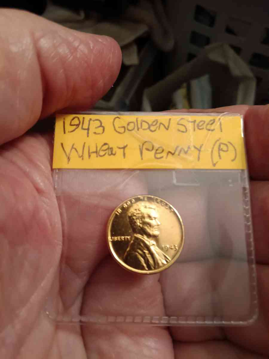 1943 Golden Steel Wheat Penny covered in 24kt gold beautiful