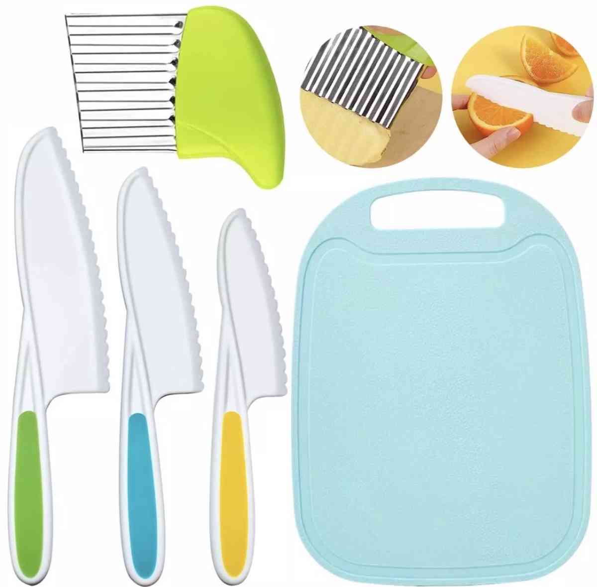 5 pcs kitchen cooking set for toddlers and kids safety knive