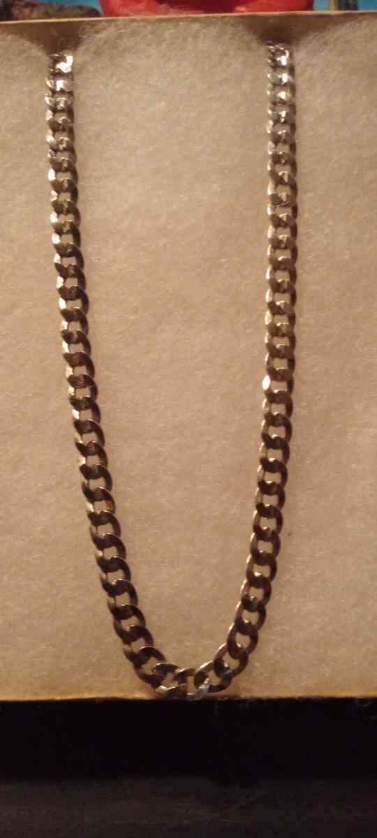 55 inch mens sterling silver Cuban link chain