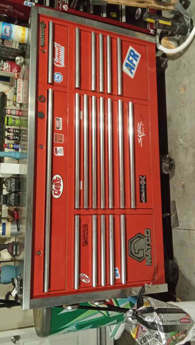 77 inch 19 drawer Triple Bay Matco m6 Toolbox with stainless