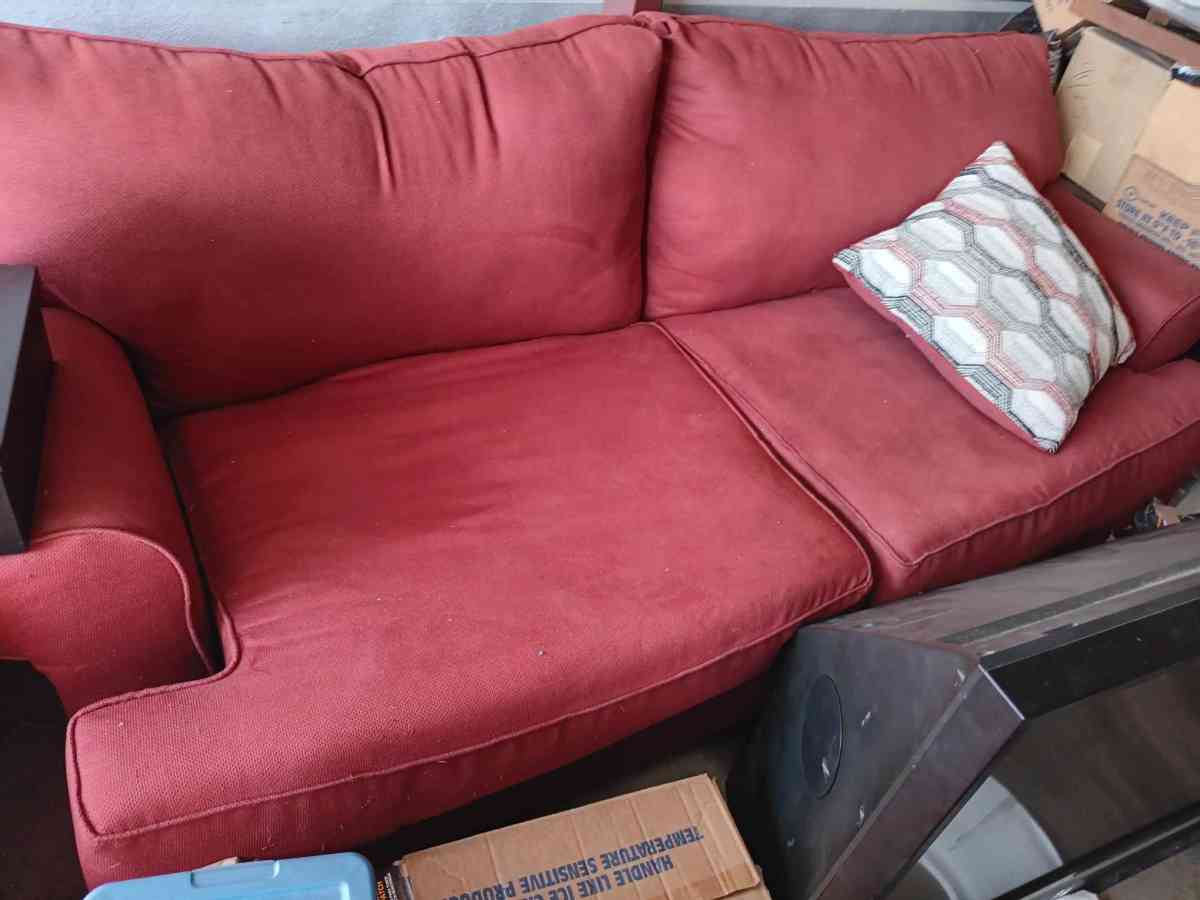 Red Sofa and Love Seat