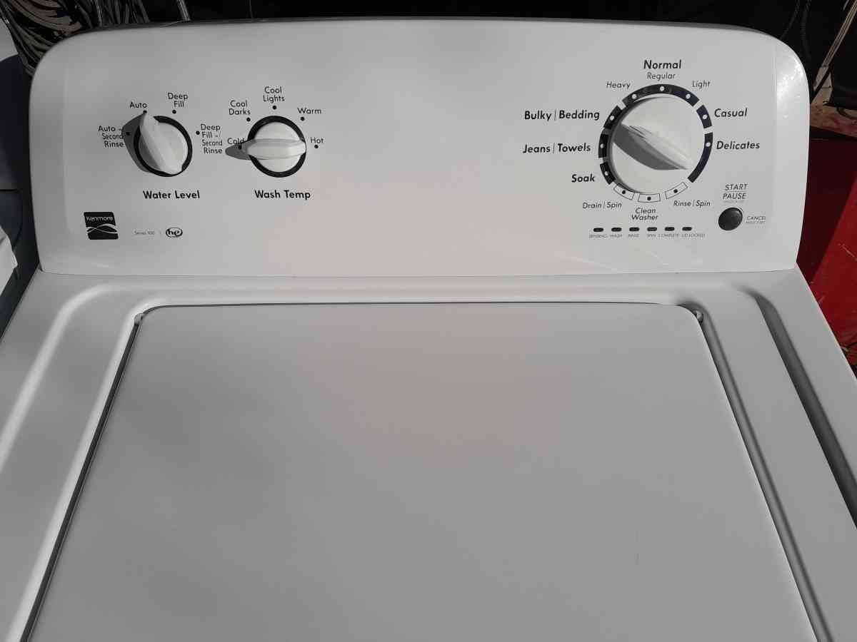 WASHER KENMORE WHITE ON WHITE WITH WARRANTY 6 MONTHS