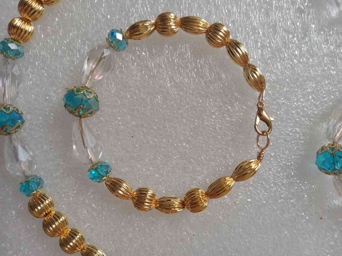 3PC Turquoise and Gold  is  Set
