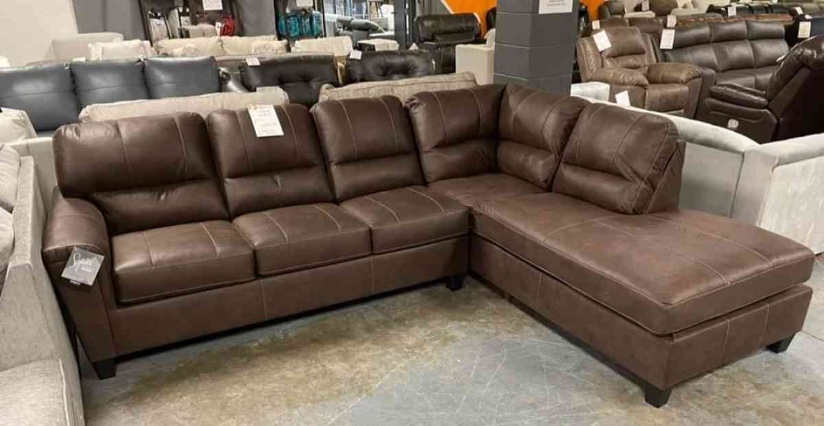 Brown Leather Raf Sectional seccional couch