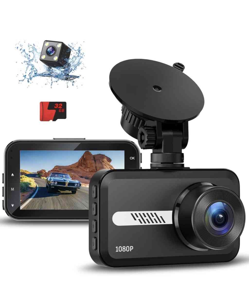 dash camera with front and rear camera accident lock