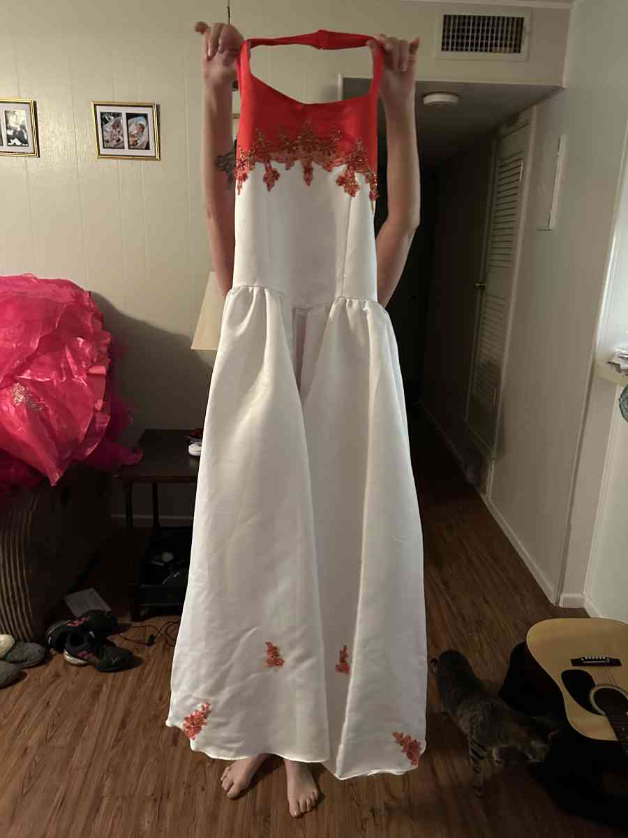 White with red dress for sale