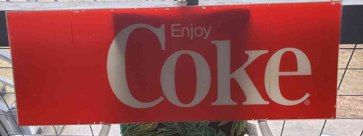 Coca Cola Plastic Acrylic Sign  Approximately 46 x 16