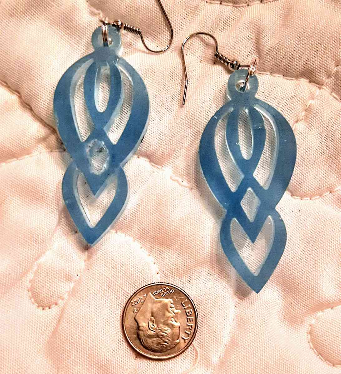 Beautiful blue abstract earrings