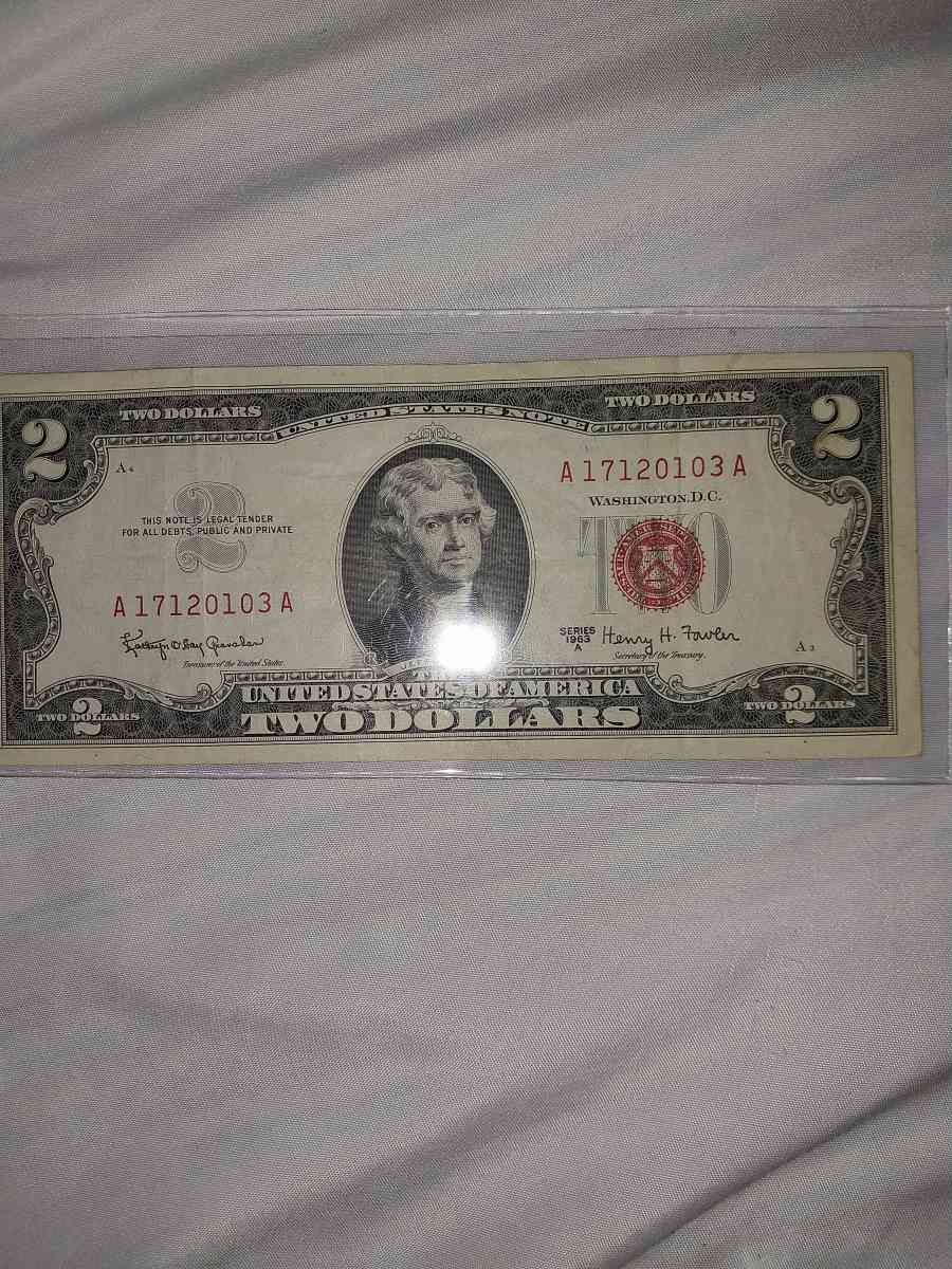 1963 A series 2 dollar bill