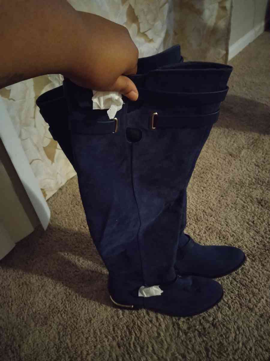 Size 12 blue knee high boots