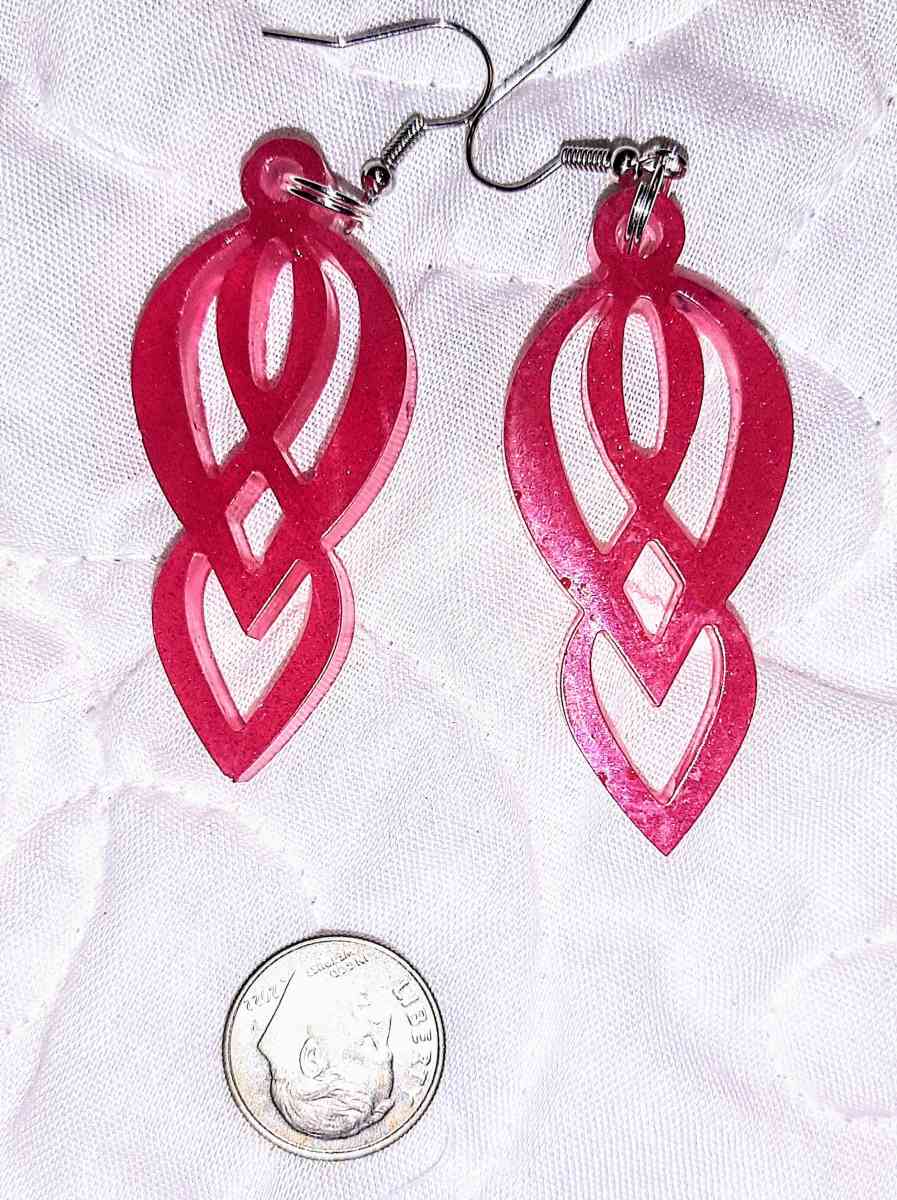 Beautiful red abstract earrings