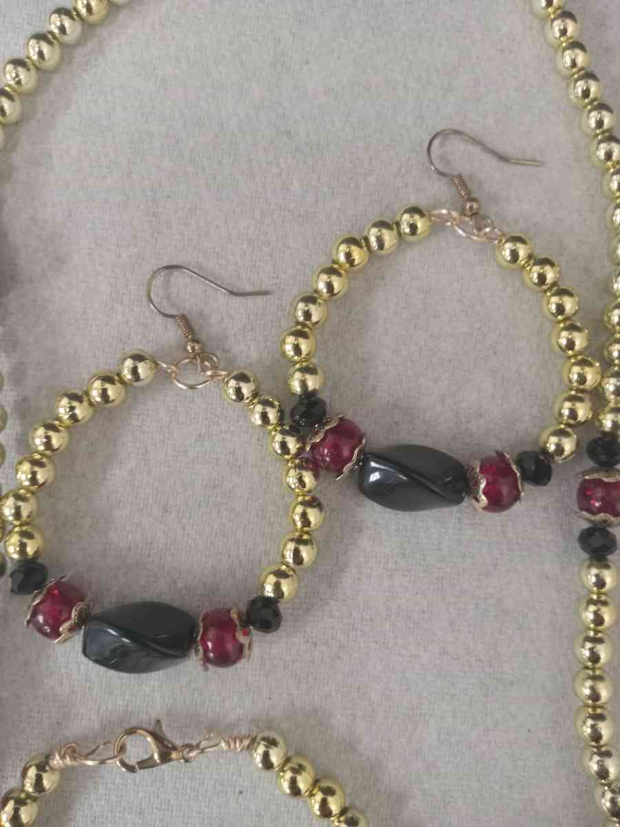 Red and Black 3Pc Jewelry Set