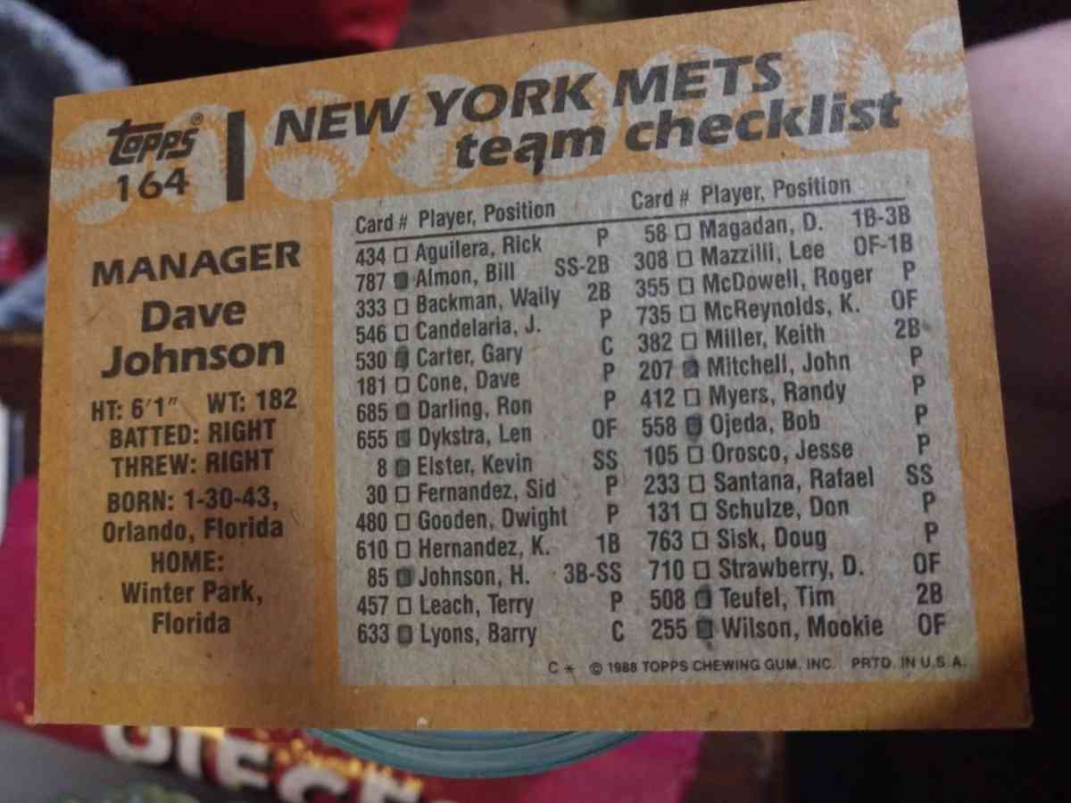Dave Johnson Baseball Card