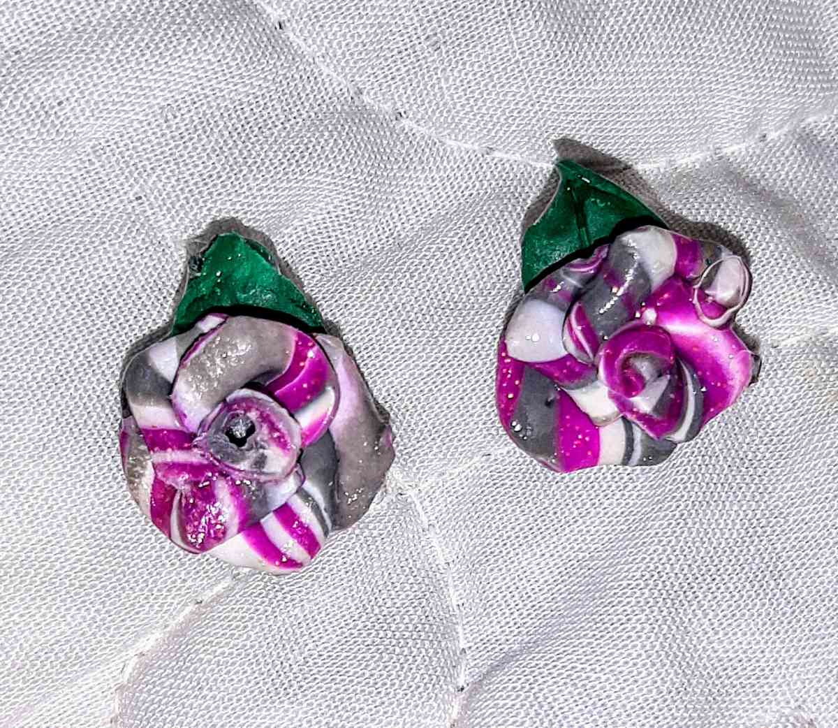 One of a kind handcrafted ROSE earrings
