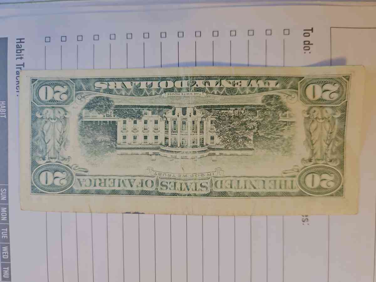 20 dollar bill miscut 1990 series G
