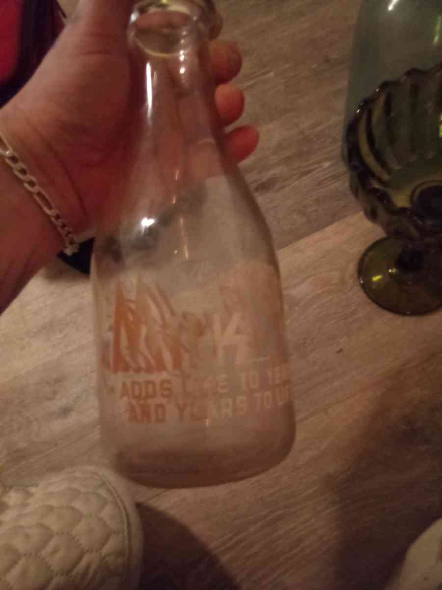 old Milk bottle old jars blue glass