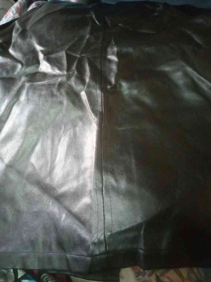 woman leather skirt