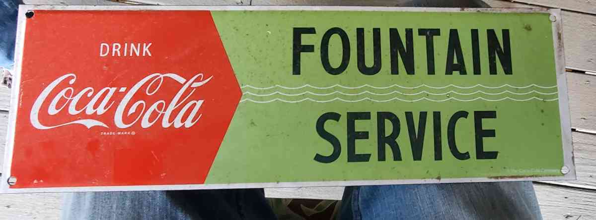 Coca Cola Fountain Service Sign   Porcelain