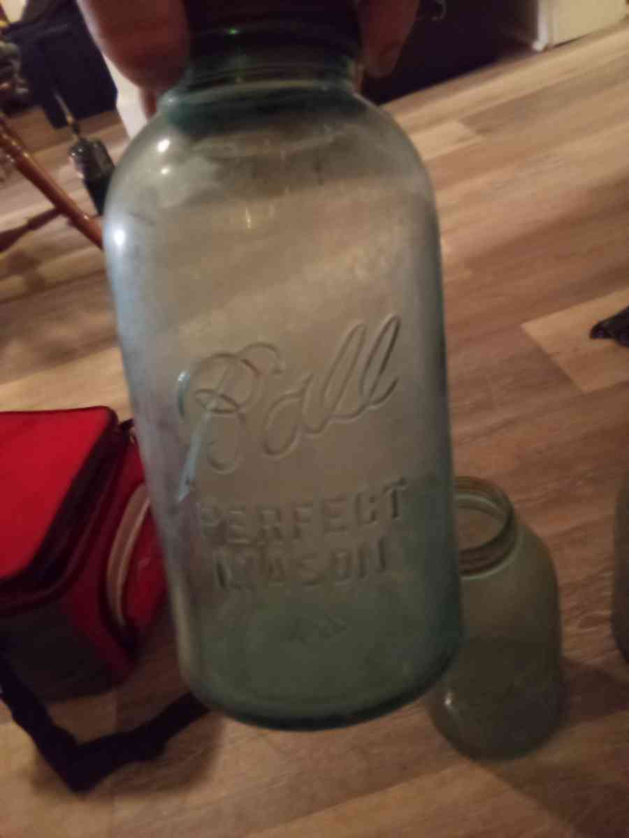 old Milk bottle old jars blue glass