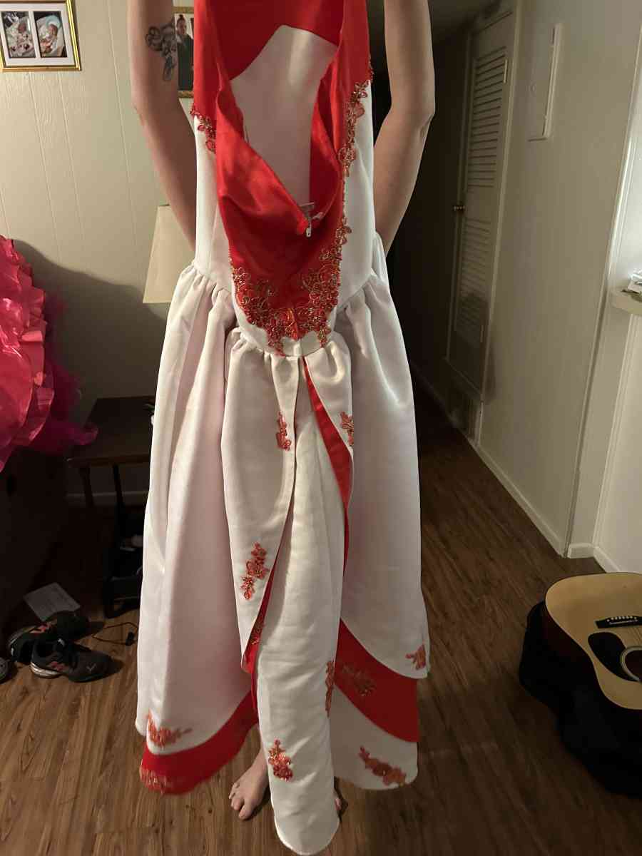 White with red dress for sale