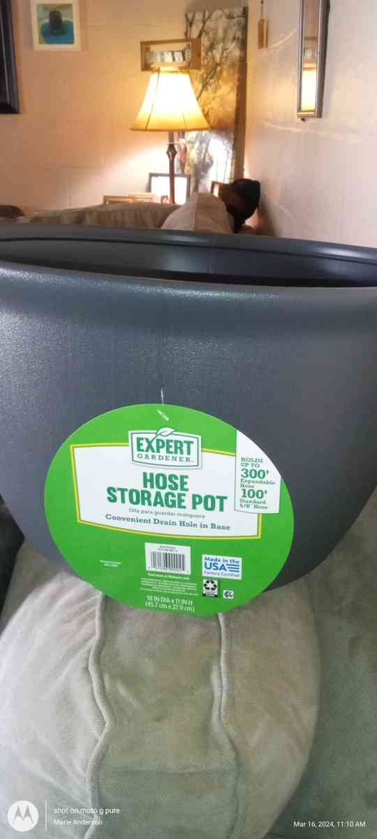 water hose storage pot