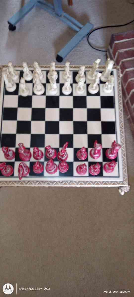 Marble Top Board Chess Set