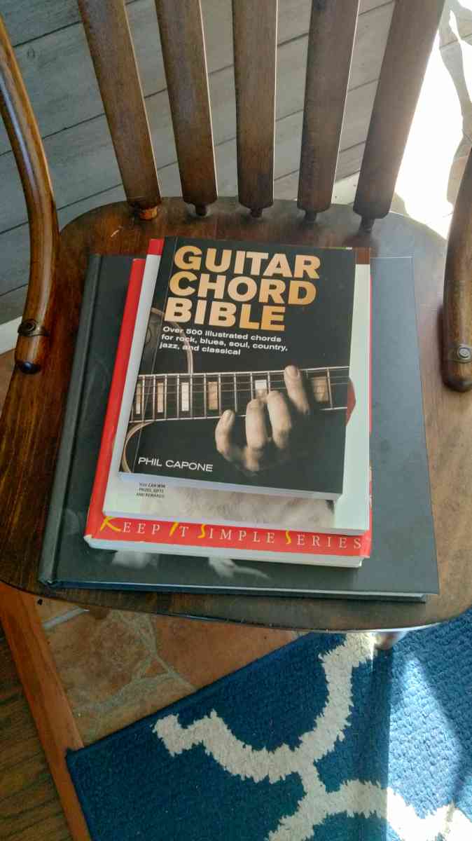 guitar and books