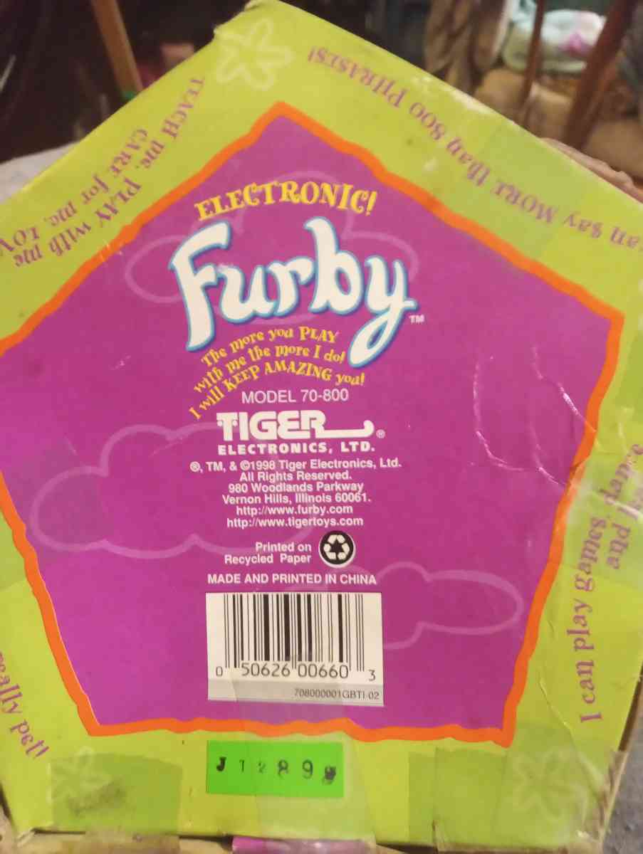 Furby 1998 never been used still in box never played with
