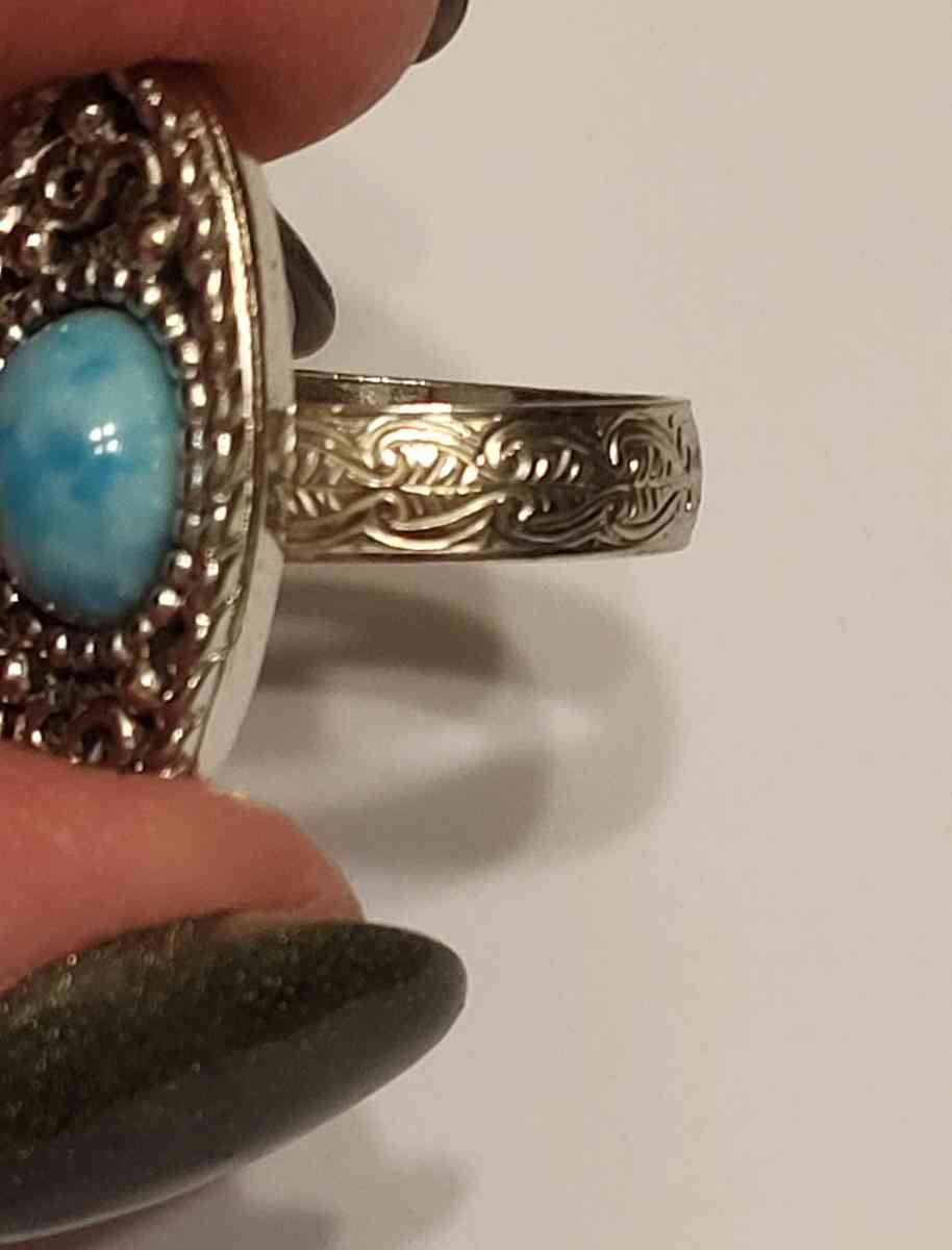 silver ring blue stone