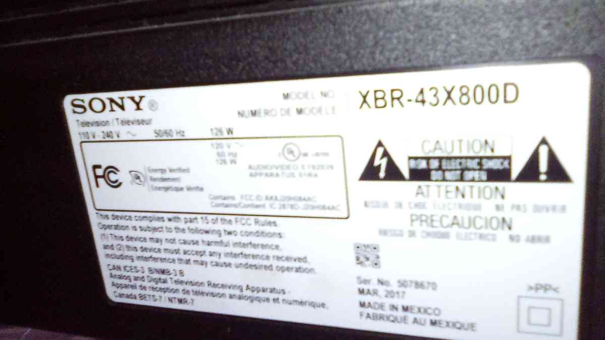 Sony Bravia smart TV 43 inches