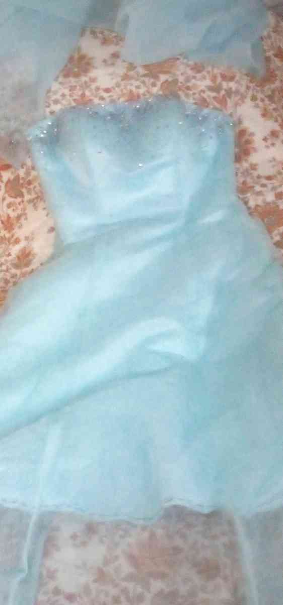 Sweetheart Organza Blue Homecoming Dress Size 4