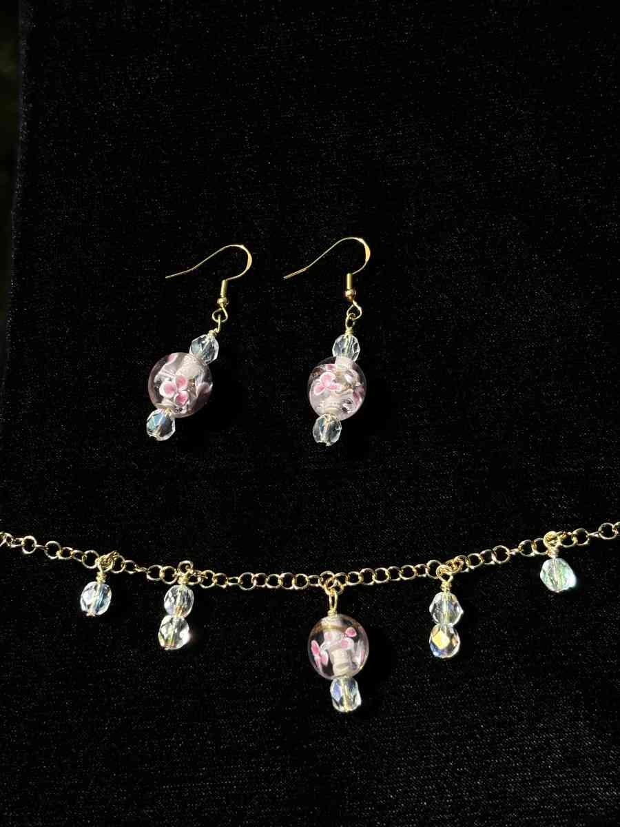 handmade necklace and earring set