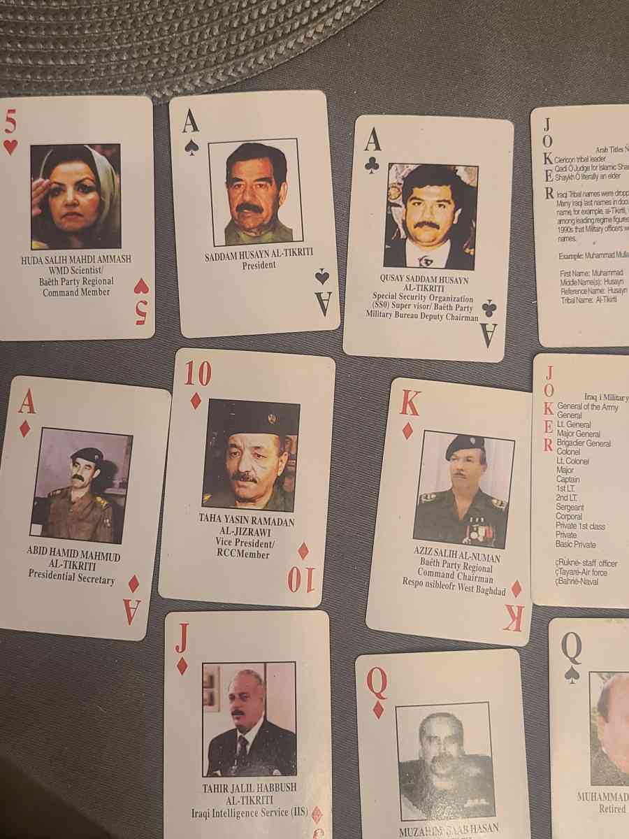 playing cards very rare new condition saddam Hussein