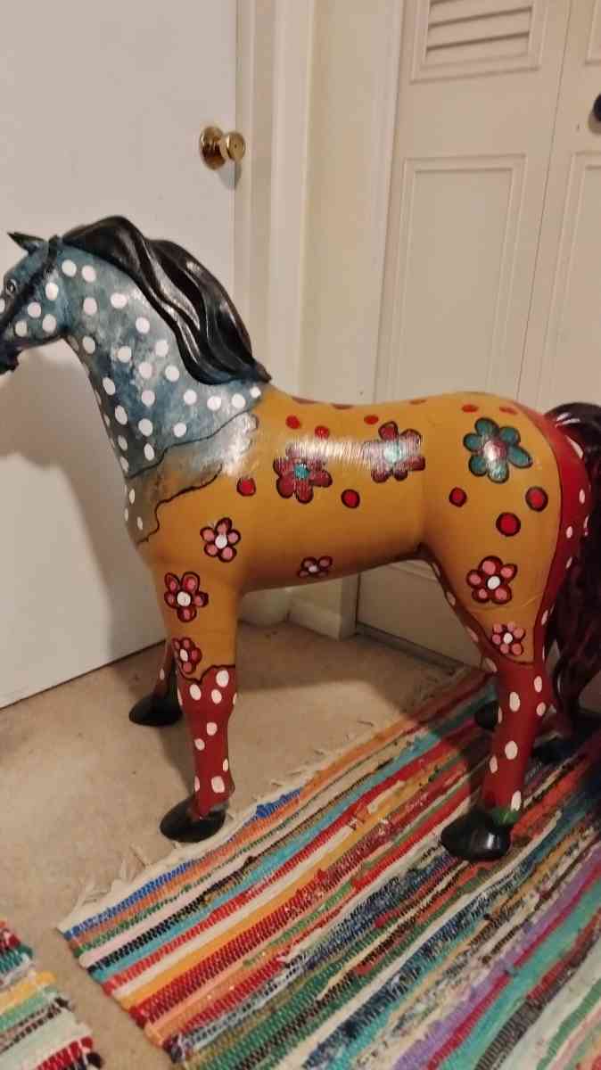 childrens light up hand painted horse can sit on