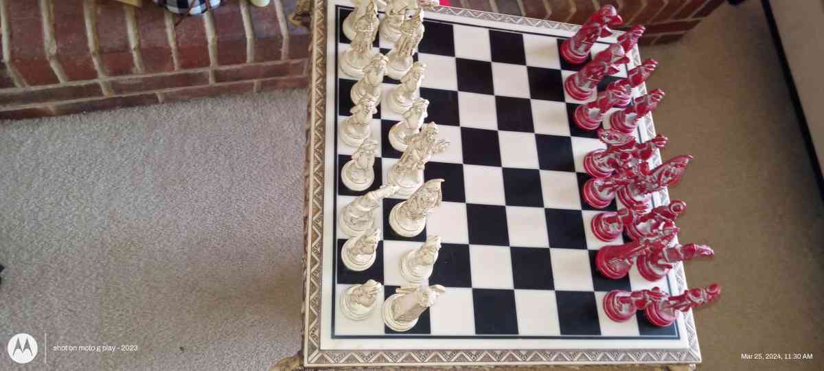 Marble Top Board Chess Set