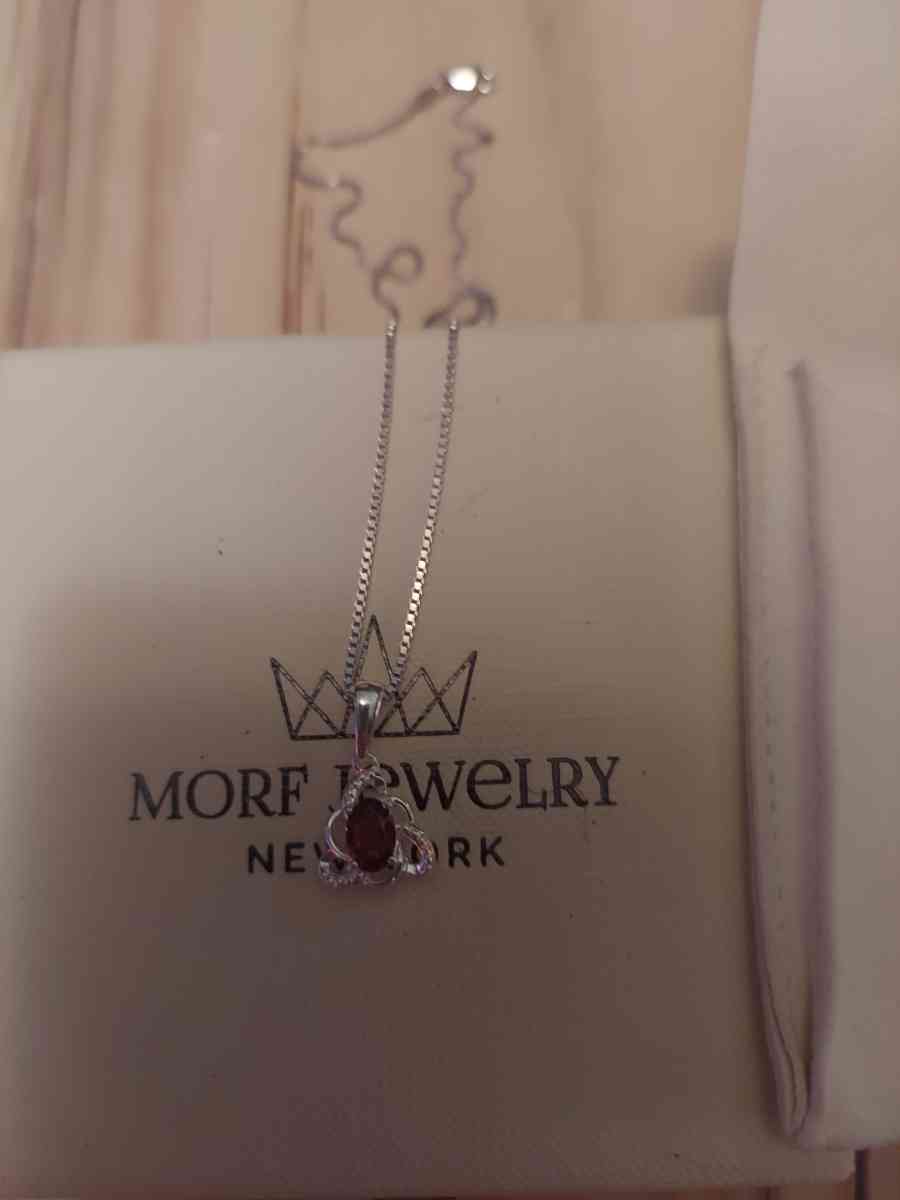 I have a sterling silver necklace  ruby necklace