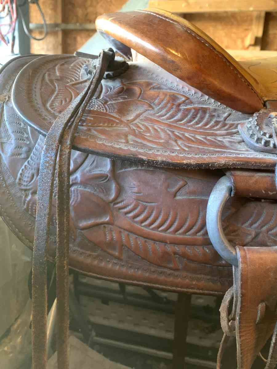 horse saddle and stand