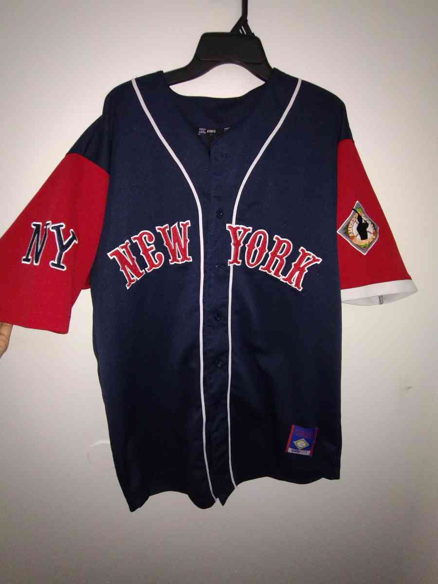 Boom X Sports Baseball New York Jersey Navy Blue and Red
