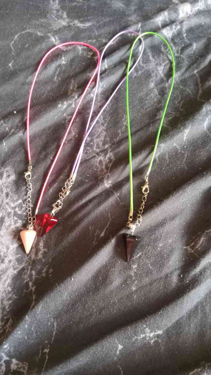 colorful pendulum shaped necklace