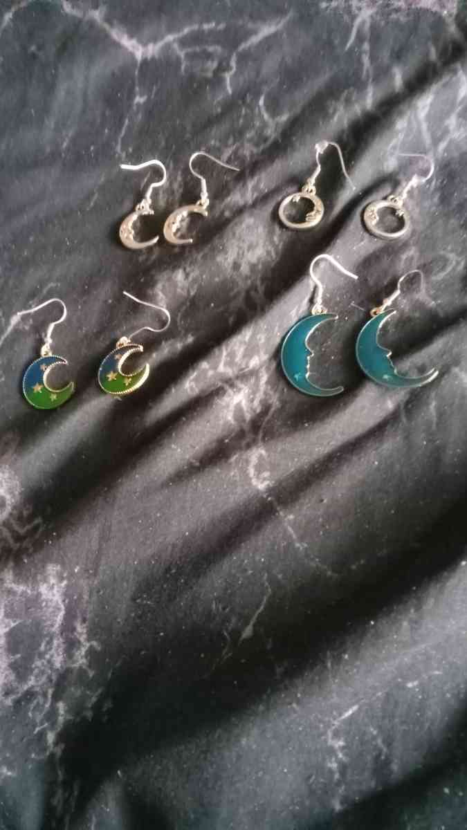 Moon themed earrings