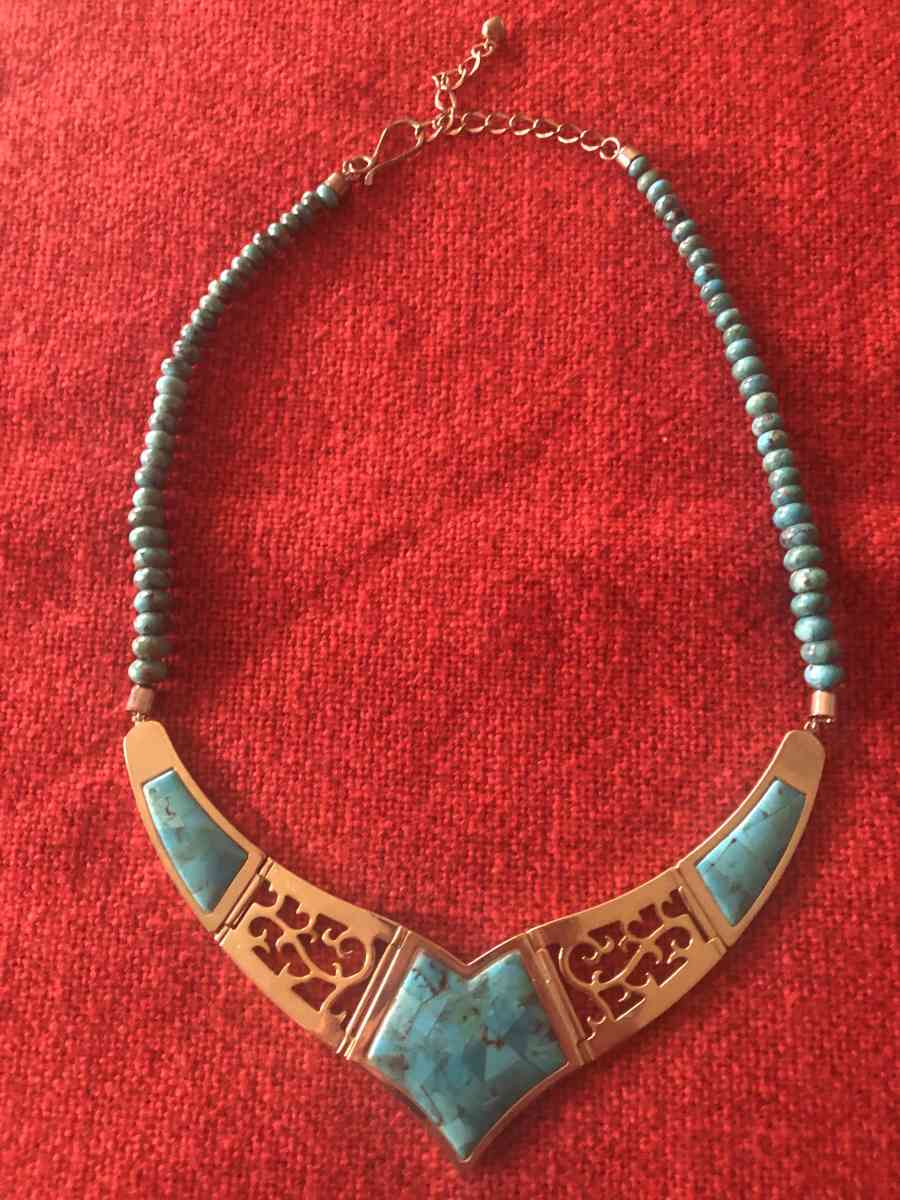 Jay King Gemstone Signed DTR  Copper and Inlay Turquoise Nec