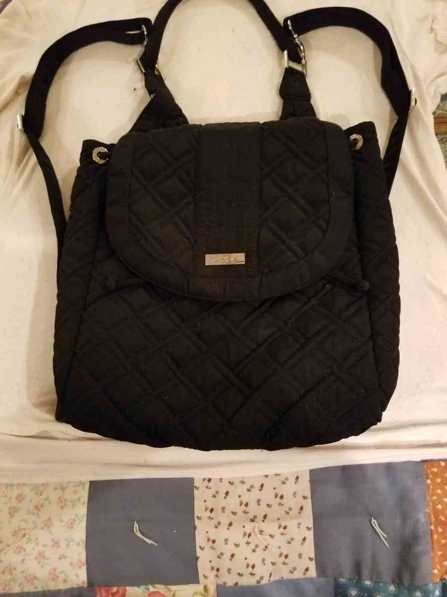 Vera Bradley small black quilted backpack purse