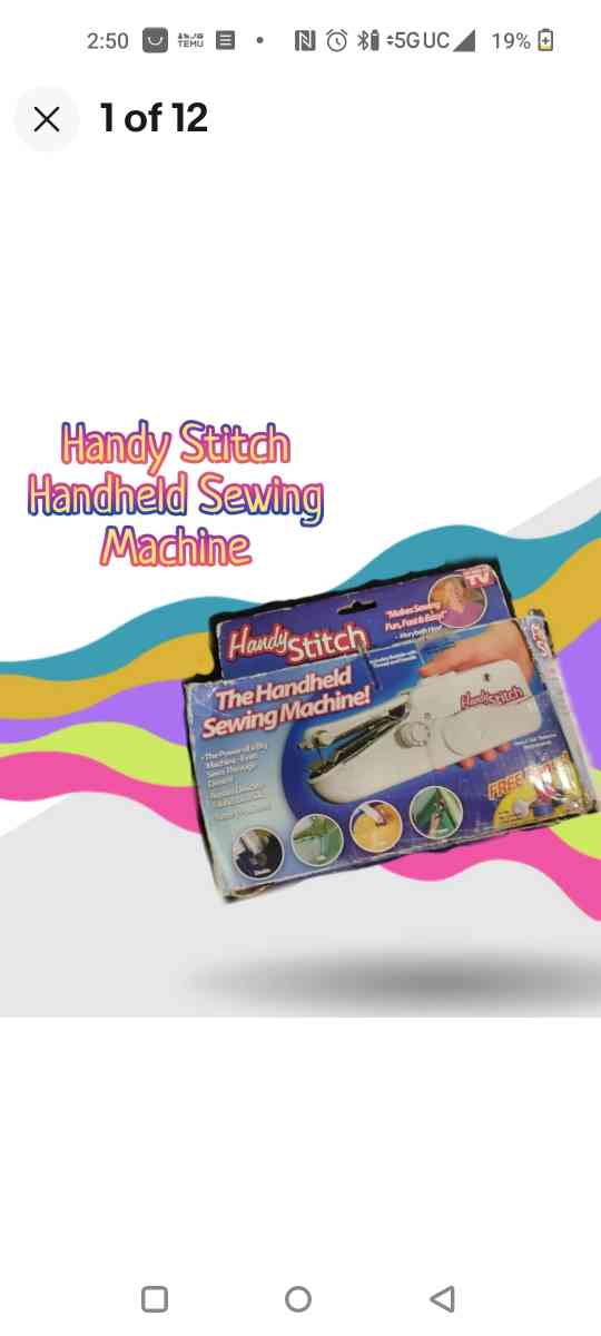 As Seen On Tv  Handy Stitch Portable Handheld Sewing Machine